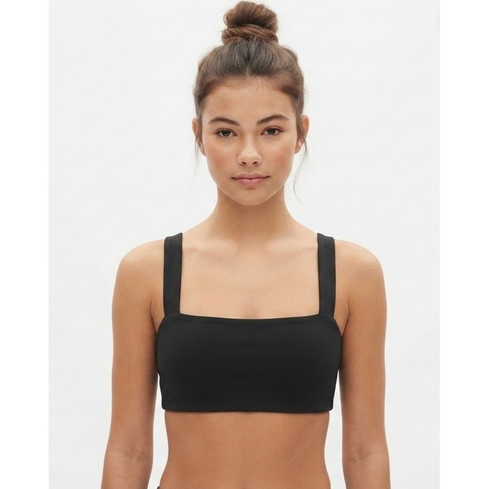 OFFLINE by Aerie Real Me Xtra Bandeau Sports Bra Women Size Large Black EUC